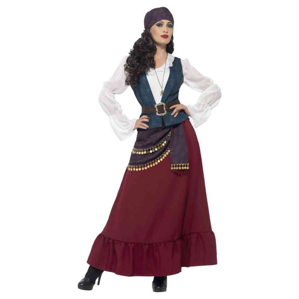 Smiffys - Deluxe Pirate Buccaneer Beauty Kostuum - Multicolours